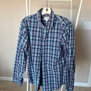J. Crew Blue and Green Plaid Casual Shirt